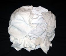 Shop Rag, White knit rag, 25 lb/Cs - Latex, Supported